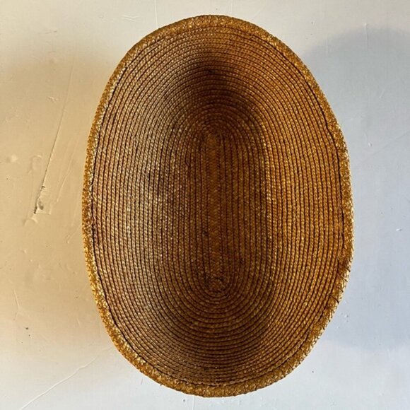 Vintage Handwoven Straw Oval Basket – Rustic Boho Decorative Storage - Picture 6 of 7